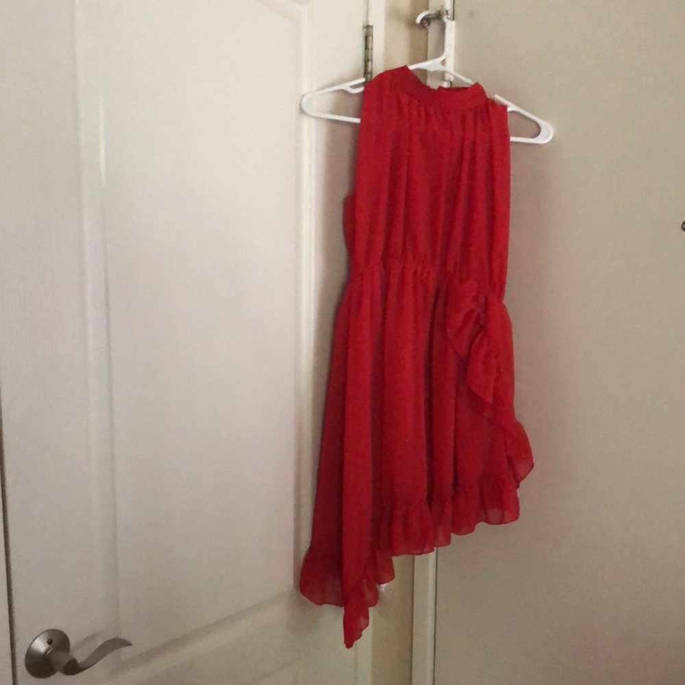 Woman red dress